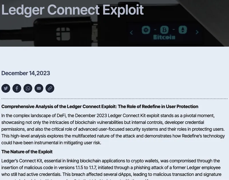 Ledger Connect Kit exploit analysis blog post