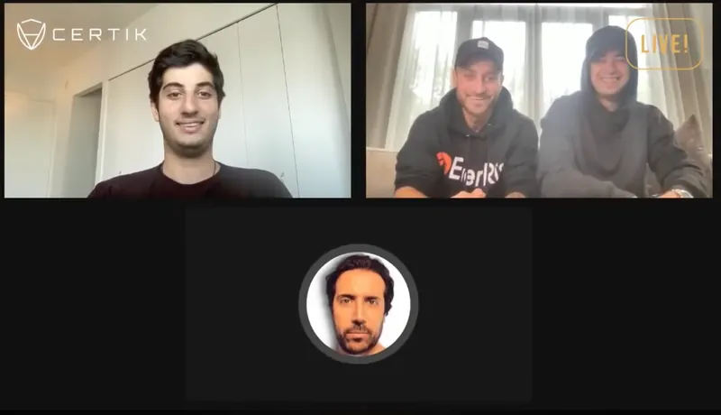 Aaron Leibowitz hosting CertiK Security Leaderboard LIVE with the EverRise team