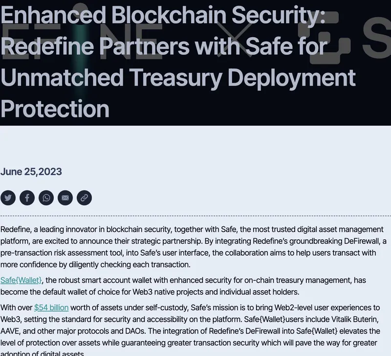 Redefine and Safe partnership case study